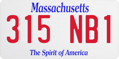 MA license plate 315NB1
