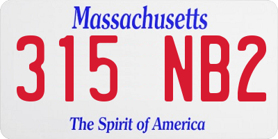 MA license plate 315NB2