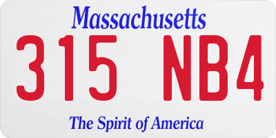 MA license plate 315NB4
