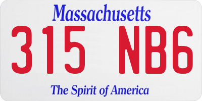 MA license plate 315NB6