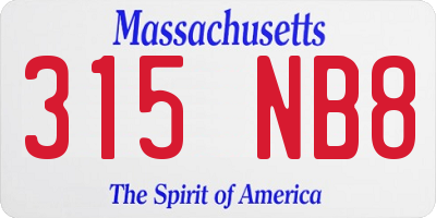 MA license plate 315NB8
