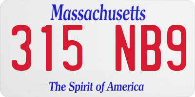 MA license plate 315NB9
