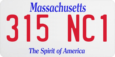 MA license plate 315NC1