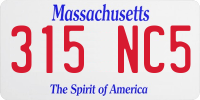 MA license plate 315NC5