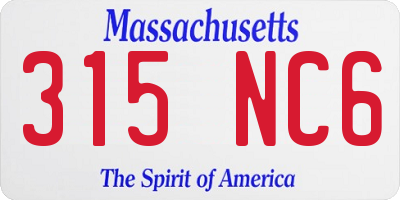 MA license plate 315NC6