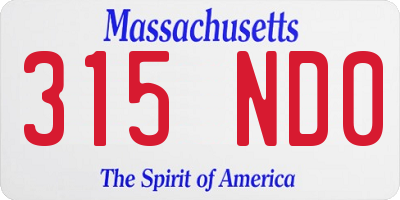 MA license plate 315ND0