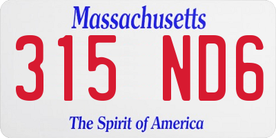 MA license plate 315ND6