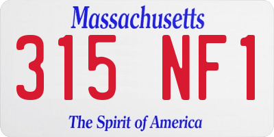 MA license plate 315NF1