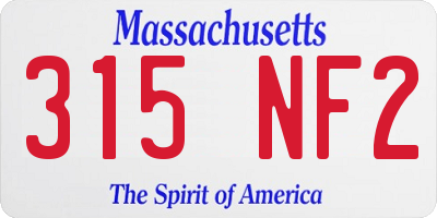 MA license plate 315NF2