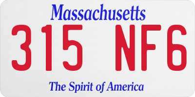 MA license plate 315NF6