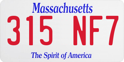 MA license plate 315NF7
