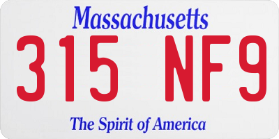 MA license plate 315NF9