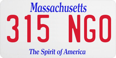 MA license plate 315NG0