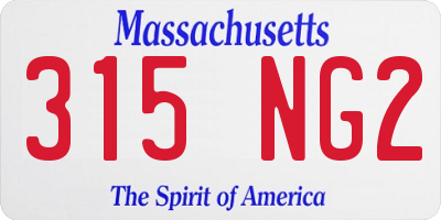 MA license plate 315NG2