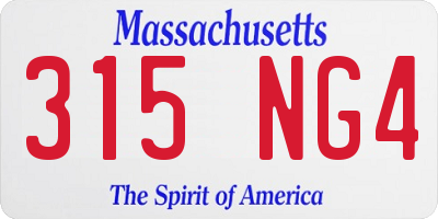 MA license plate 315NG4
