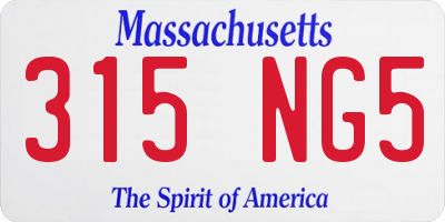 MA license plate 315NG5
