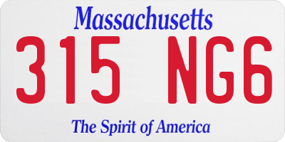 MA license plate 315NG6