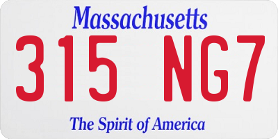 MA license plate 315NG7
