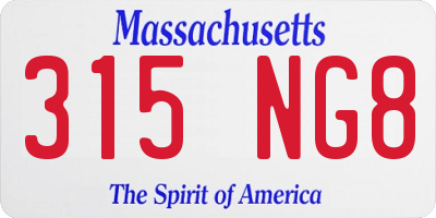 MA license plate 315NG8