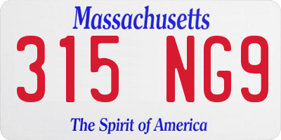MA license plate 315NG9