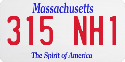 MA license plate 315NH1