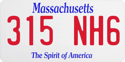 MA license plate 315NH6