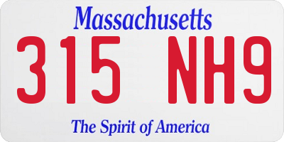 MA license plate 315NH9