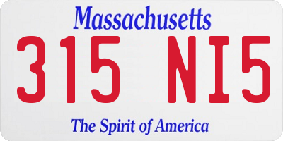 MA license plate 315NI5