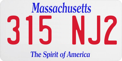 MA license plate 315NJ2