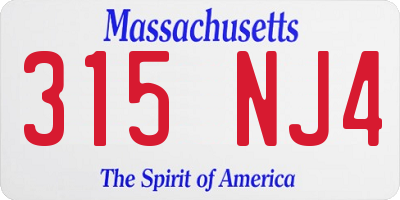 MA license plate 315NJ4