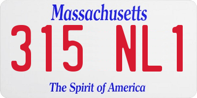 MA license plate 315NL1
