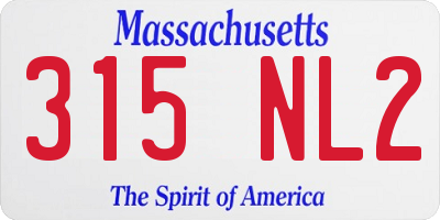 MA license plate 315NL2