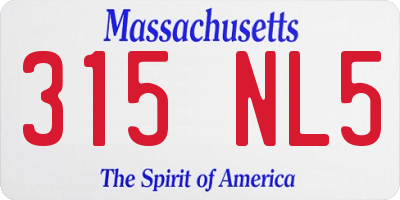 MA license plate 315NL5