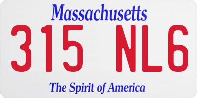 MA license plate 315NL6