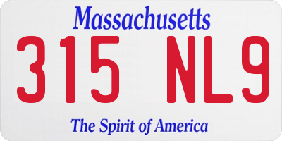 MA license plate 315NL9