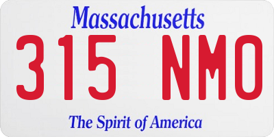 MA license plate 315NM0