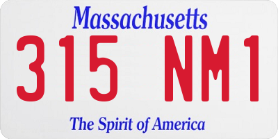 MA license plate 315NM1