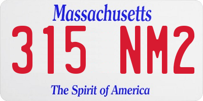 MA license plate 315NM2