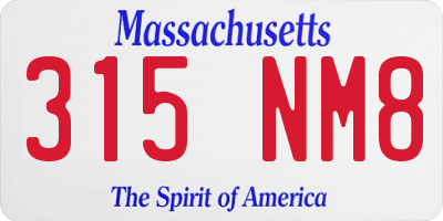 MA license plate 315NM8