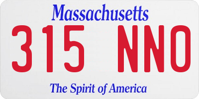 MA license plate 315NN0
