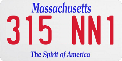 MA license plate 315NN1