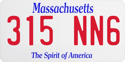 MA license plate 315NN6