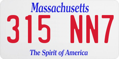 MA license plate 315NN7