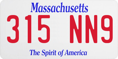 MA license plate 315NN9