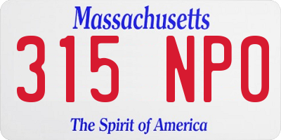 MA license plate 315NP0