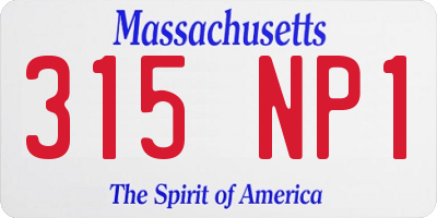 MA license plate 315NP1