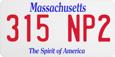 MA license plate 315NP2