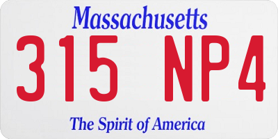 MA license plate 315NP4