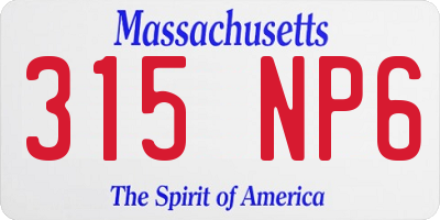MA license plate 315NP6