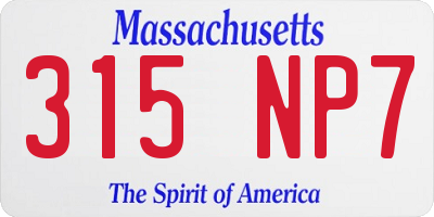 MA license plate 315NP7